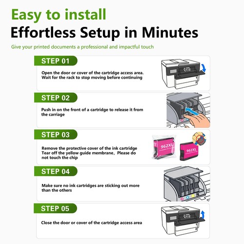 962XL Ink Cartridges Combo Pack High Yield Replacement for HP 962 XL Ink Cart... - Picture 7 of 7