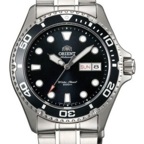 Orient Sports Ray II automático esfera negra correa de acero reloj para hombr... - Picture 3 of 7