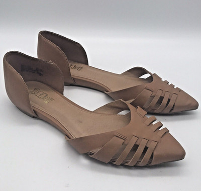 Brash Alana D'Orsay Ballet Flats Cogna Faux Leather Sandals Women's 8.5M Shoes