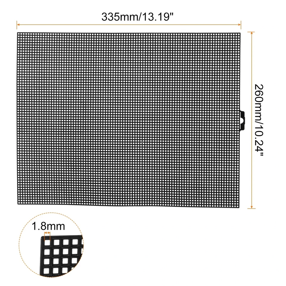 Darice 4-Pack Plastic Mesh Canvas Sheets 10.24x13.19 in 7 Count 1.8mm Hole Black - Image 4 of 4