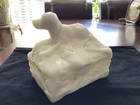 Vallerysthal Antique Setter Dog w Lid Animal Dish Trinket Box Milk Glass