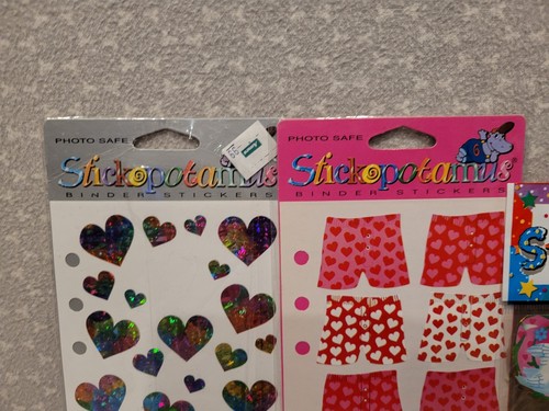 Vintage Sandylion Valentine's Day Hearts Roses Stickers Pencil Eraser Stamp Lot - Picture 15 of 24