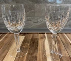 VIntage WATERFORD CRYSTAL-Retired Kildare-6.5” Water Wine Glass Goblet Set Of 2