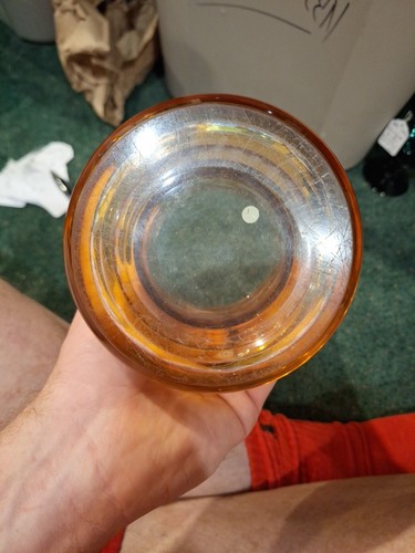 Amber Deer And Castle Antique Etched Vase - Picture 7 of 9
