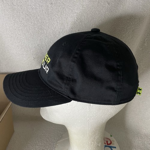 Under Armour Baseball Free Fit Hat/Cap Adjustable Youth Black & Lime Green - Picture 6 of 9