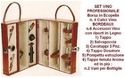 Set Wine With Suitcase Eco-Leather A 2 Places 4 Stem Glasses Flute 6 Tool PB0222