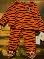Disney Baby, Size 3/6 Months, Orange/black, Footed Pajama Set, tigger Disney Baby, Size 3/6 Months, Orange/black, Footed Pajama Set, tigger