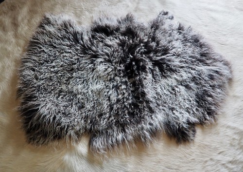 Feather Soft - Genuine Mongolian Lambswool Rug -Gorgeous Frosted Cocoa Brown  - Picture 1 of 12