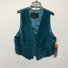 Nwt Vintage Winlit Women Genuine Suede Leather Vest Jacket Size Large B200 -21