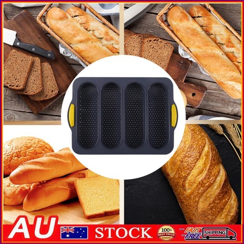 Fasmov French Bread Baking Pan Nonstick Perforated Baguette Pan 4 Wave Loaves Loaf Bake Mold Toast Cooking Bakers Molding Kitchen Amp Dining - Umberral.th