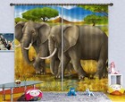3D Elephant Tree ZHUA1718 Blockout Photo Curtain Fabric Window Zoe