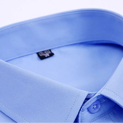 Men's Stretch Slim Fit Button Up Long Sleeve Solid Color Dress Shirt Formal Tops - Picture 19 of 39