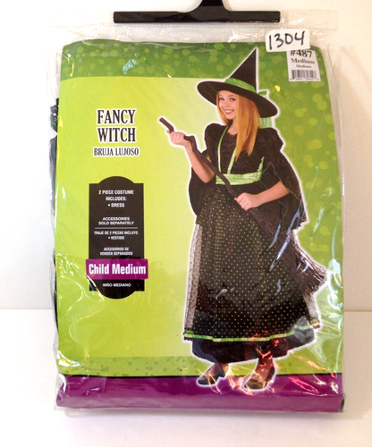 Vestido de Bruja Elegante Vestido de Halloween Disfraz Talla M Edades 8-10 Vestido Solo - Imagen 8 de 10