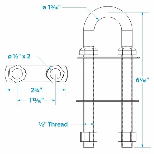 SEACHOICE 33641 Stainless Steel 1/2-Inch Bow Eye - Foto 2 di 5