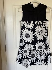 Victoria Beckham For Target, Target Dress Mini Black With Large White Flowers,