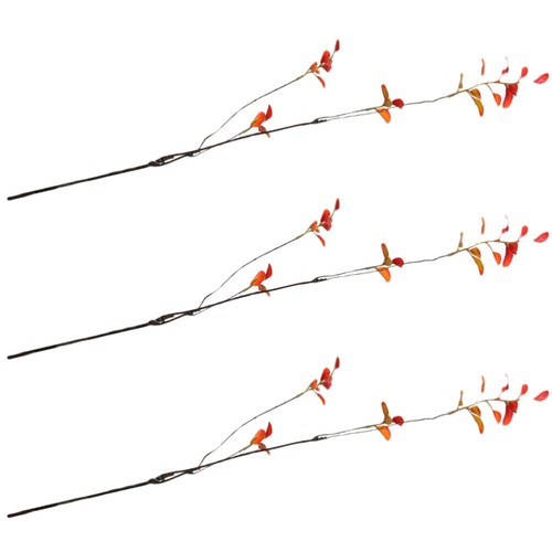 3 Pcs Simulated Branches Fake Autumn Leaves Artificial 