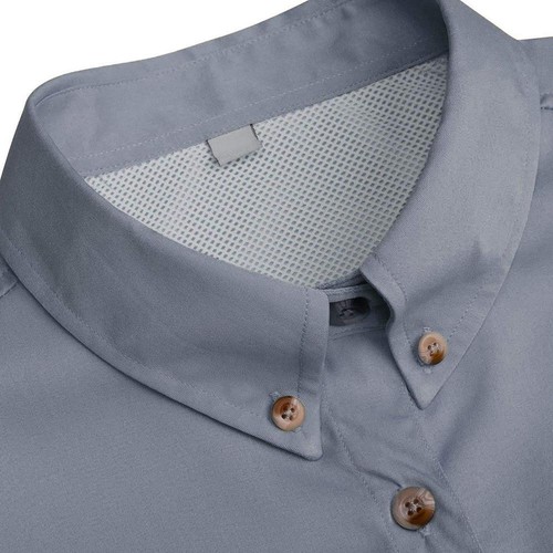 Mens Short Sleeve Fishing Shirt Wicking Fabric Sun Protection Casual Button Down - Picture 9 of 13