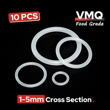 Food Grade O-Ring 1-5mm Cross Section Clear Silicone Rubber O Rings 1mm-50mm ID
