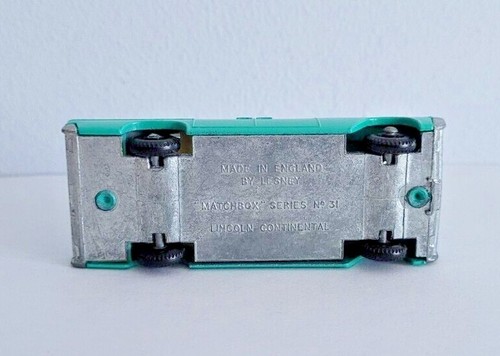Matchbox Lincoln Continental. Türkis Nummer 31. Boxed - Bild 10 von 10
