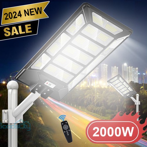 REAL 2000W Commercial Road Lamp, 9999990000LM Solar Street Light Dusk-to-Dawn - Picture 3 of 94