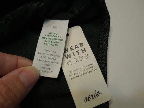 NEW AMERICAN EAGLE AERIE LARGE 1pc SWIMSUIT DARK GREEN, CHEEKY BOTTOM - Picture 3 of 6