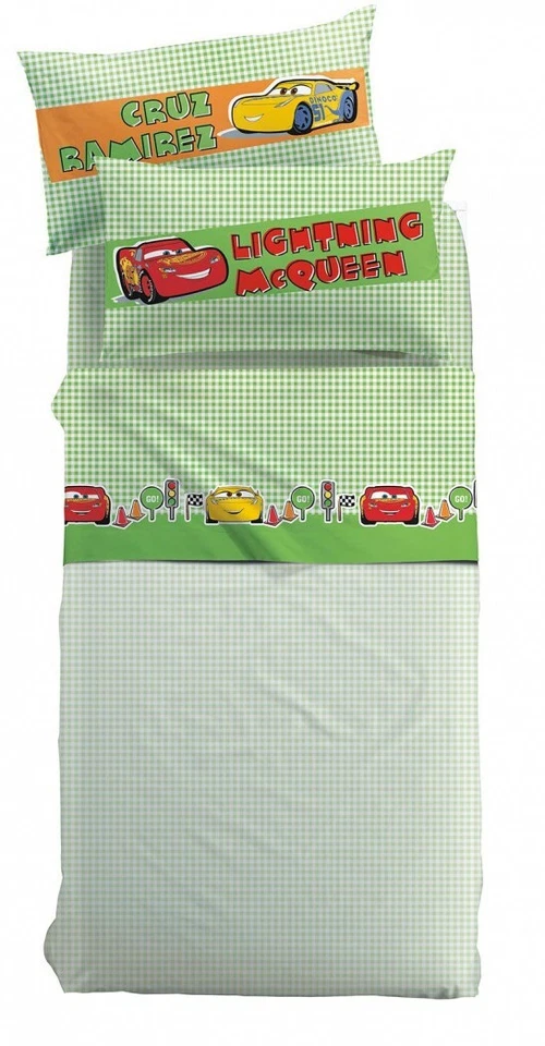 Lenzuola Caleffi Cars Piston Cup singolo piazza e mezza completo letto cotone - Immagine 2 di 4