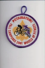 2001 Potawatomi Fall Camporee Wheels Of Fitness patch