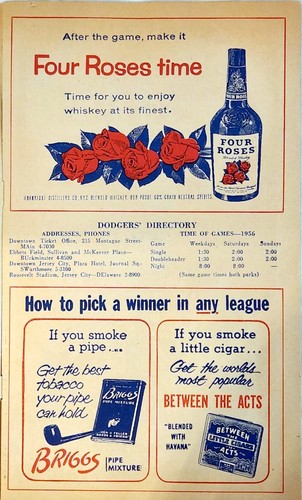 1956 DOUBLE SIDE ADVERTISEMENT from BROOKLYN DODGERS PROGRAM - inc. SEASON FACTS - Picture 2 of 9