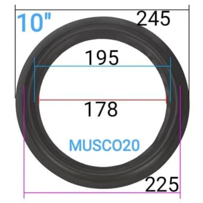 FOAM SOSPENSIONE BORDO Riparazione ALTOPARLANTE WOOFER 25 Cm 250mm - Foto 4