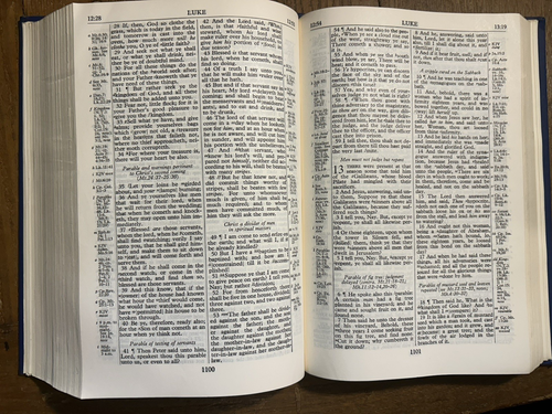 1967 OXFORD New Scofield Reverence Bible Blue Cloth Cover Annotations Concordanc - Picture 10 of 12
