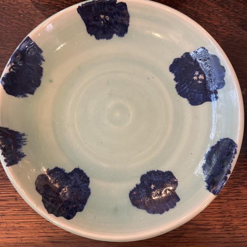 STUDIO ART POTTERY 4 SERVING PIECES AQUA BLUE/COBALT SIGNED - Picture 2 of 13