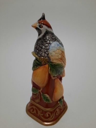 Fitz & Floyd Partridge Ceramic Christmas Dinner Bell Pear Great Condition - Picture 2 of 12