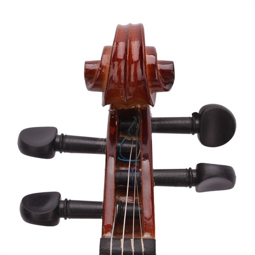 4/4 Lindenholz Akustik Violine Geige Koffer Bogen Kolophonium Natur für Musiker Student - Bild 3 von 12