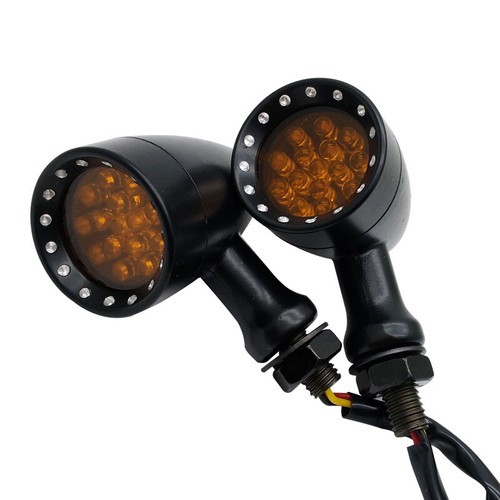 Black Amber Motorcycle LED Turn Signal Brake Blinker Lights For Harley Davidson - Picture 7 of 12