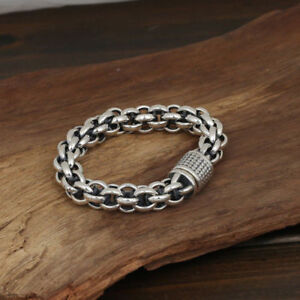 Men/'s Solid 925 Sterling Silver Bracelet Link Leopard Head Chain Jewelry