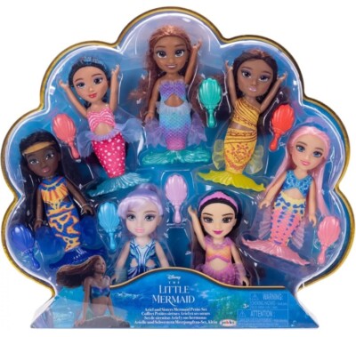 Disney The Little Mermaid Ariel And Sisters Petit Doll Set, Includes 7 Dolls
