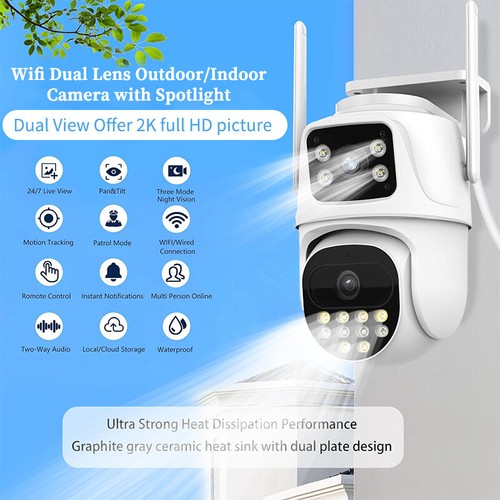 8MP Wireless IP Camera WIFI Outdoor CCTV PTZ Smart Home Security IR Cam 4K - Afbeelding 1 van 18