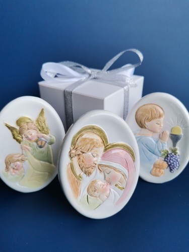 Bomboniere comunione Battesimo cresima sacra famiglia nascita ceramica Angeli - Foto 7 di 13