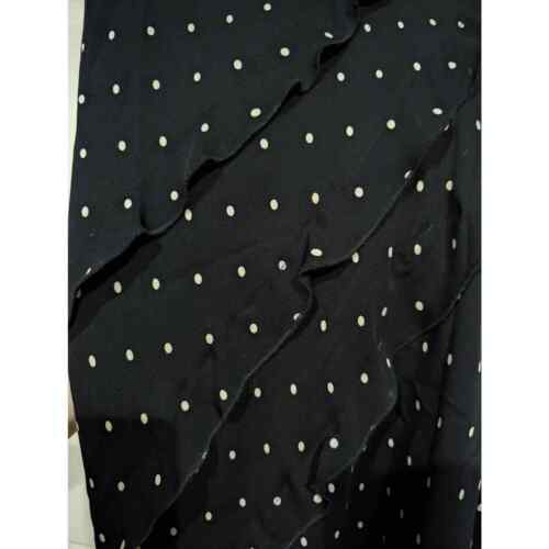Vintage Harolds 100% Silk Black and White Polka Dot Strapless Dress sz 4 - Picture 4 of 4