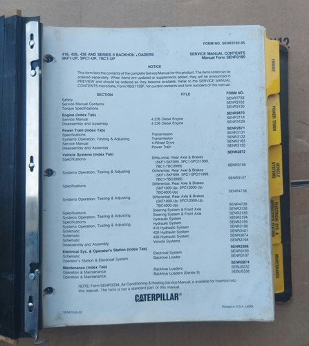 Cat Caterpillar 416 426 428 436 438 438 II 2 Service Parts Maintenance Manual - Bild 11 von 14