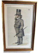 1875 Vanity Fair A Safe Duke Chromolithograph Duke of Buckingham 15 1/4" x 10"