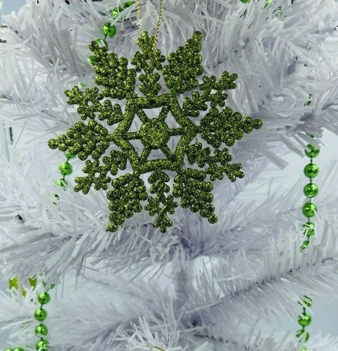 Confezione 6 - Fiocco di Neve Glitterato 10CM -Albero di Natale Decorazione da Appendere Bauble - Foto 3 di 65