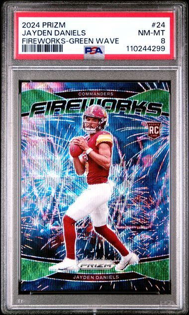 【新作アイテム24'】Hockey Firework Tee 2024 PANINI PRIZM FIREWORKS #24 JAYDEN DANIELS GREEN WAVE RC