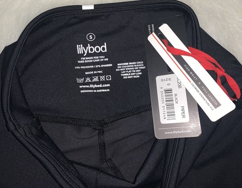 NEW $88 Lilybod Piper Leggings Sz Small Black Signature Fit High Waist Bandier - Picture 7 of 12