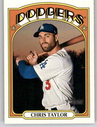 2021 Heritage Chris Taylor MLB Base Card PWE Dodgers #229 - Picture 1 of 2