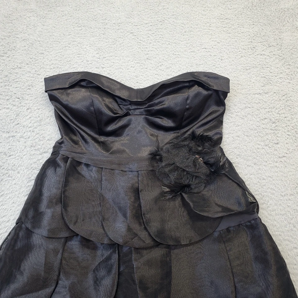 MaterialGirl 迷你连衣裙女式 5 码黑色无肩带腰部内衬后拉链 — 第 4/4 张图片