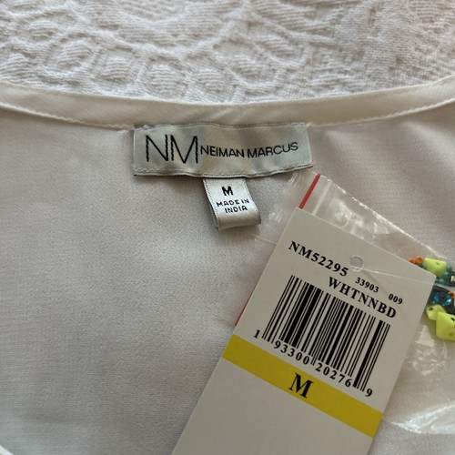Neiman Marcus durchsichtige perlenfarbene Badeüberdeckung Tunika Kleid Einheitsgröße M (Neu mit Etikett) - Bild 4 von 10