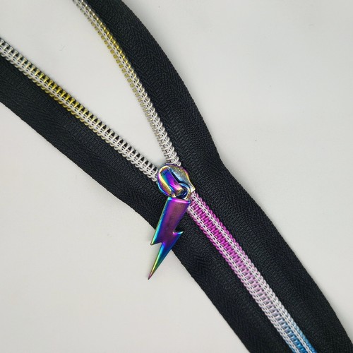 Rainbow Zip 1 METRE and ONE Slider No 5 for Sewing Cushions Coat Bag Repair - Picture 3 of 24