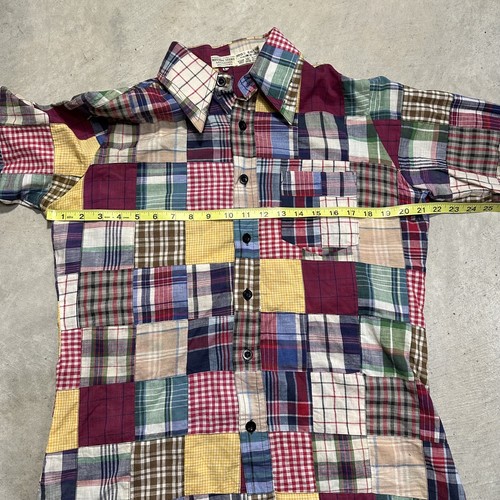 Camicia vintage Boston Store Milwaukee stampa patchwork L/S bottoni adulto GRANDE - Foto 4 di 8