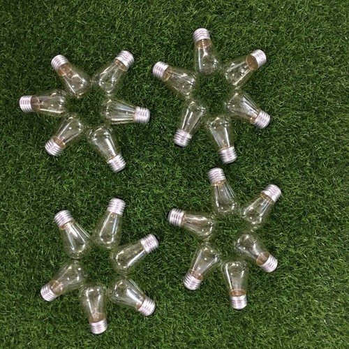 Paquete de 12 bombillas de vidrio transparente filamento LED E27 2W 2700K S14 para decoración de luces Festoon - Imagen 8 de 10